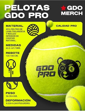 Set de pelotas Gdo para pádel adulto