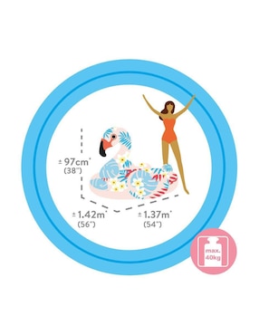Inflable acuático "forma" "de" flamenco intex