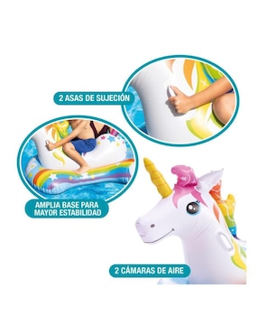 Inflable acuático forma de unicornio Intex