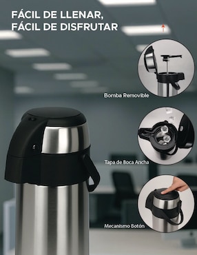 Termo Ola Casa de acero inoxidable con tapa push pull
