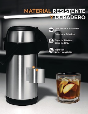 Termo Ola Casa de acero inoxidable con tapa push pull