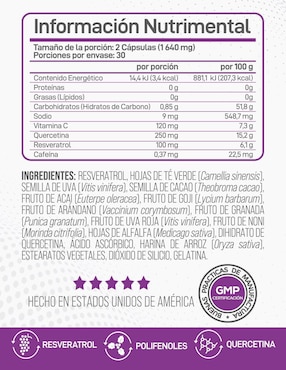 Resveratrol + Polyphenols Forzagen Forzagen de 60 cápsulas