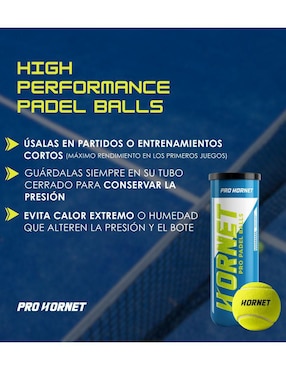 Set de pelotas pro hornet padel para pádel adulto