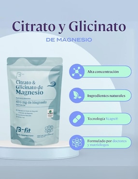 Citrato y glicinato de magnesio 220 capsulas b-fit