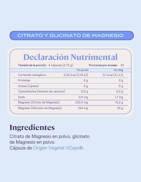 Citrato y glicinato de magnesio 220 capsulas b-fit
