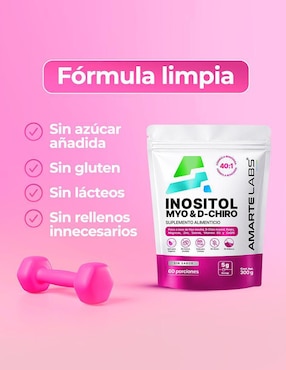 Inositol Myo & D-Chiro Amarte Labs sabor lima limón de 300 g