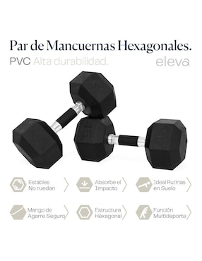 Set mancuernas de peso fijo Eleva 20 kg 2 piezas