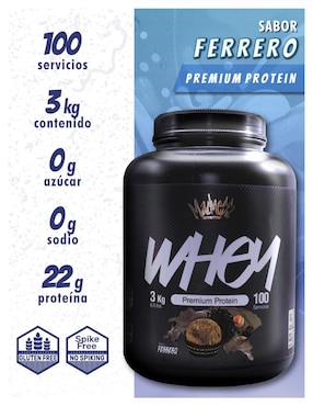Proteína whey madness suplemento deportivo premium Madness Nutrition con proteína sabor chocolate de 3 kg
