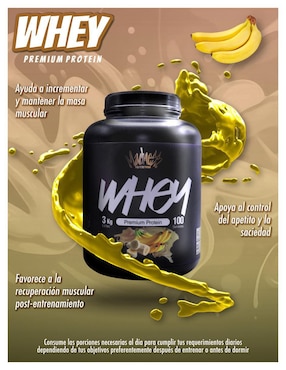 Proteína whey madness suplemento deportivo premium Madness Nutrition con proteína sabor plátano de 3 kg