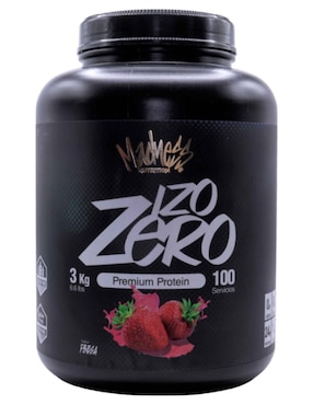 Proteína isolate madness suero de leche suplemento  Madness Nutrition con proteína sabor fresa de 3 kg