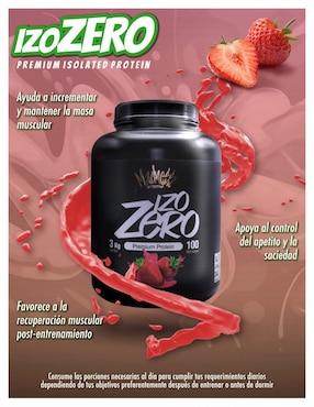 Proteína isolate madness suero de leche suplemento  Madness Nutrition con proteína sabor fresa de 3 kg