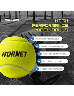 Set de pelotas Pro Hornet Padel para pádel adulto