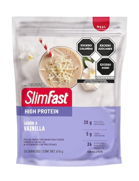 Bebida en polvo Malteada de vainilla Slimfast High Protein 676 g