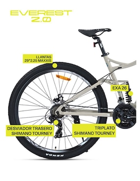 Bicicleta de montaña Gravel rodada 29 Everest unisex