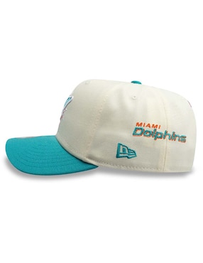 Gorra visera curva snapback para fútbol americano New Era Sponge Bob NFL Miami Dolphins unisex