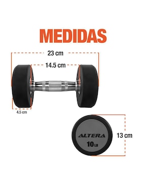Mancuernas de peso fijo Altera 4.5 kg 2 piezas