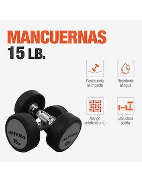 Mancuernas de peso fijo Altera 6.8 kg 2 piezas