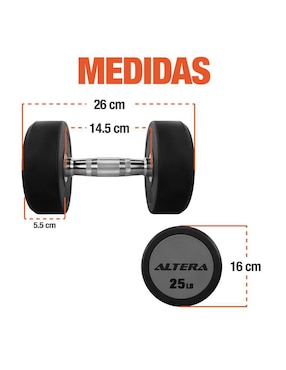 Mancuernas de peso fijo Altera 11.3 kg 2 piezas