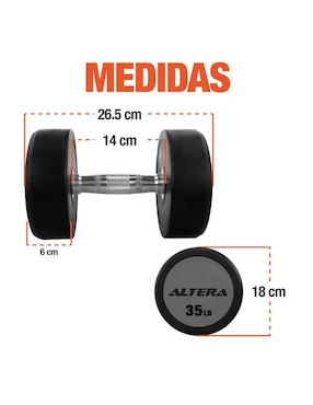 Mancuernas de peso fijo Altera 15.8 kg 2 piezas