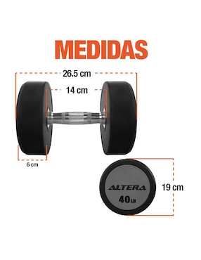 Set mancuernas de peso fijo Altera 18 kg 2 piezas