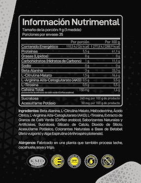 Pre-entreno F5 Forzagen con cafeína sabor mora azul de 315 g