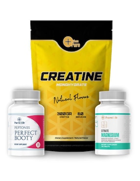 Kit de suplementos alimenticios Creatina + Peptonas + Magnesio Fit Nutrition