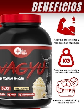 Aislada de proteína de carne de res Fit Nutrition con proteína sabor vainilla de 2.2 kg
