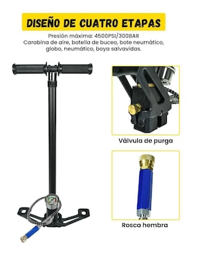 Bomba de aire manual Lab.G para fútbol