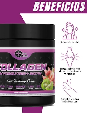 Colágeno hidrolizado biotina More Than Pure sabor kiwi de 300 g