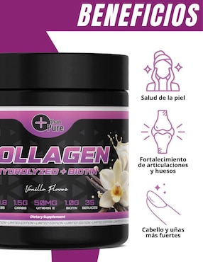 Colágeno hidrolizado biotina More Than Pure sabor vainilla de 300 g