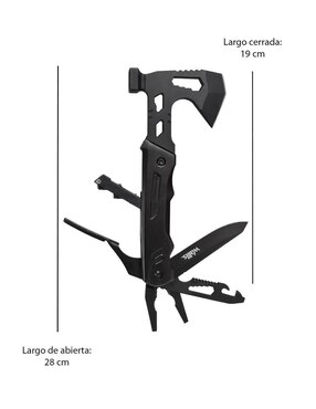 Multiherramienta plegable Wallis de 13 usos con mini hacha
