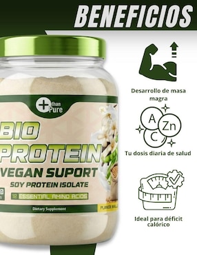 Bio protein vegana More Than Pure con proteína de soya con aminoácidos sabor vainilla de 1.8 kg