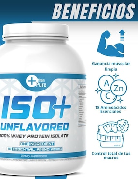Iso+ Unflavored More Than Pure con proteína de suero de leche aislado de 2.2 kg