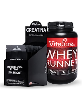 Kit de suplementos alimenticios Whey runner protein chocolate + creatina Vitapure