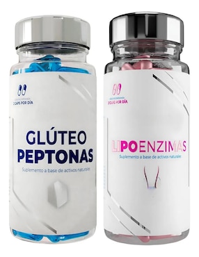 Kit de suplementos alimenticios Glúteo peptonas + Lipo enzimas Na con multivitaminico de 180 cápsulas