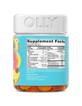 Multivitamínico prenatal Ácido Fólico + DHA 84 gomitas Vitaminas Mujer Olly sabor Frambuesa
