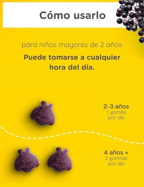 Zarbee’s children’s soporte inmunológico diario de saúco real vitaminas a c d zinc Zarbee's sabor bayas mixtas de 42 gom
