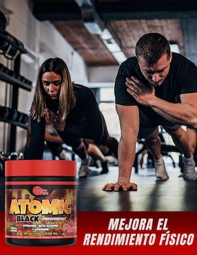 Preeentreno Atomic Black More Than Pure con cafeína sabor frutos rojos de 300 G
