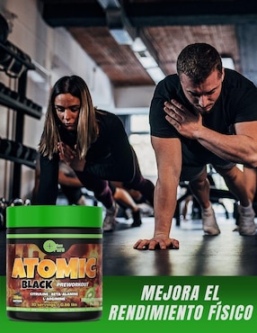 Preentreno Atomic Black More Than Pure con cafeína sabor kiwi de 300 G