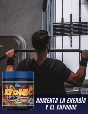 Preentreno Atomic Black More Than Pure con cafeína sabor blueberry de 300 G