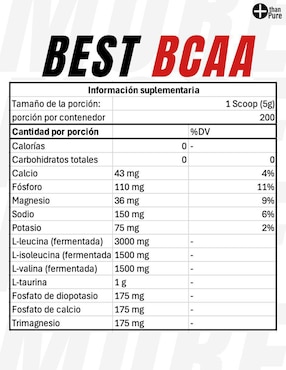 Recuperador More Than Pure con BCAA sabor kiwi de 2.2 kg