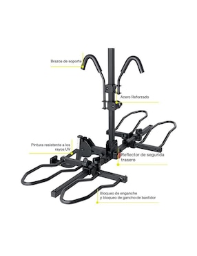 Rack porta bicicleta para auto Gravel Rack para 2 Bicicletas Trailblazer