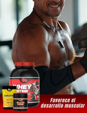 Kit de suplementos alimenticios Whey Protein + Glutamina + Creatina Monohidratada More Than Pure con vitaminas y minerales sabor galleta
