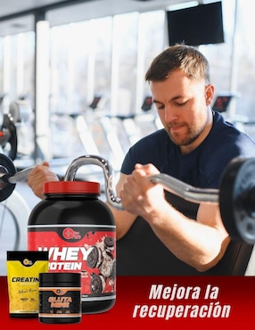 Kit de suplementos alimenticios Whey Protein + Glutamina + Creatina Monohidratada More Than Pure con vitaminas y minerales sabor galleta