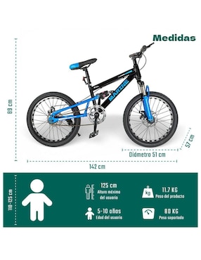 Bicicleta urbana Little Monkey rodada 20 unisex