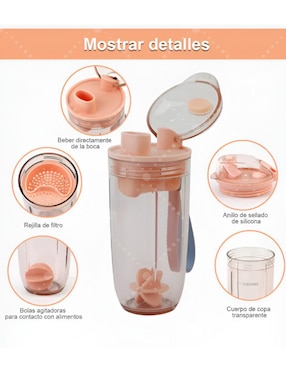 Vaso shaker Xtellar de plástico con tapa push pull 400 ml