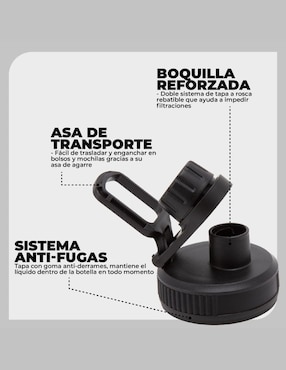 Botella de agua Droplet de acero inoxidable KABK0113 con tapa rosca 1 L