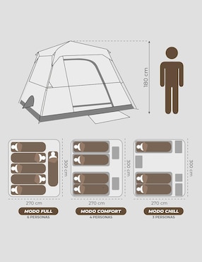 Casa de campaña Droplet para 6 personas