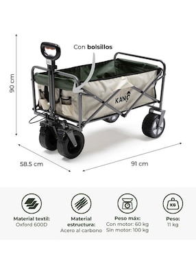 Carrito vagón plegable Droplet con capacidad de 100 kg