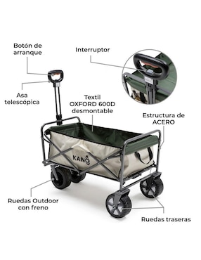 Carrito vagón plegable Droplet con capacidad de 100 kg